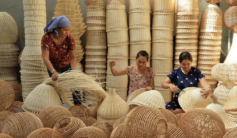 Ces derniers temps, les produits de vannerie ont été exportés vers 59 marchés étrangers. Photo: vungdecor 