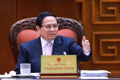 Le Premier ministre Pham Minh Chinh lors de la réunion. Photo: VNA