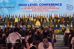 Panorama de la cérémonie marquant le 50e anniversaire du Traité d’amitié et de coopération en Asie du Sud-Est (TAC). Photo: VNA
