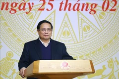 Le Premier ministre Pham Minh Chinh lors de la réunion. Photo: VNA