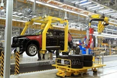 Production automobile à l'usine Vinfast du groupe économique privé Vingroup à Cat Hai, Hai Phong. Photo : VNA