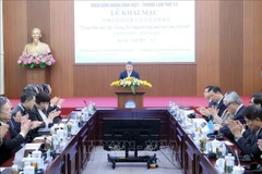 Phan Anh Son, président de l’Union des organisations d’amitié du Vietnam, prend la parole lors de l'événement. Photo: VNA