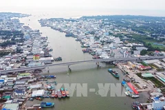 L'estuaire de Song Doc, l'un des plus grands estuaires du delta du Mékong. Photo : Huynh Anh - VNA