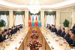 Panorama de l'entretien entre les deux dirigeants. Photo: VNA