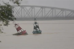 Montée du niveau d'eau de la rivière Huong (Parfum) à Hue. Photo: VNA