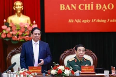 Le Premier ministre Pham Minh Chinh travaille avec le Groupe de l’industrie et des télécommunications de l’Armée (Viettel). Photo : VNA