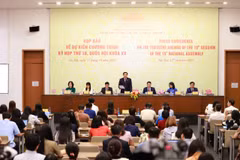 Panorama de la conférence de presse. Photo: VNA