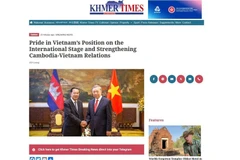 L'article publié dans le Khmer Times, le 28 août 2025. Photo: VNA