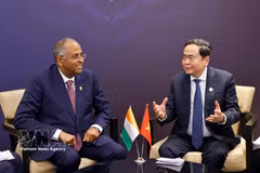 Le président de l’Assemblée nationale, Tran Thanh Man, et le président de l’Assemblée nationale de Côte d’Ivoire, Patrick Achi. Photo: VNA