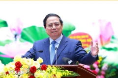 Le Premier ministre Pham Minh Chinh au premier Congrès de l’organisation du Parti du ministère de la Construction (2025–2030). Photo: VNA
