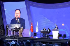 Le président de l’Assemblée nationale Tran Thanh Man s’exprime lors du débat général de l’UIP-152. Photo: VNA