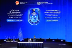 Cérémonie d'ouverture à la signature de la Convention des Nations unies contre la cybercriminalité (Convention de Hanoï), le 25 octobre 2025, à Hanoï. Photo : VNA