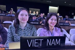 L’ambassadrice Nguyen Thi Van Anh (gauche), cheffe de la Mission permanente du Vietnam auprès de l’UNESCO, et la docteure Nguyen Phuong Hoa, directrice du Département de la coopération internationale, à la 10ᵉ session de la Conférence des Parties de la Convention de 2005 de l'UNESCO, à Paris. Photo: VNA