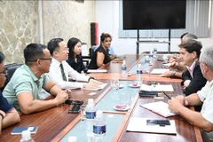La délégation de la VTV travaille avec l'IICS. Photo: VNA