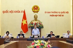 Le président de l'Assemblée nationale, Tran Thanh Man, prononce le discours d'ouverture de la 56e session du Comité permanent de l'Assemblée nationale. Photo: VNA