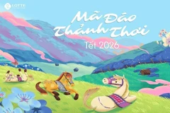 Le programme artistique « Le retour paisible du cheval » a été inauguré au centre commercial Lotte de Hanoï. Photo: VNA