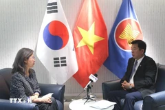 L'ambassadeur du Vietnam en République de Corée, Vu Hô lors de l'interview accordée à l'Agence vietnamienne d'information. Photo: VNA