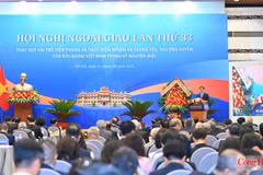 Le vice-ministre de l'Industrie et du Commerce Nguyen Sinh Nhat Tan s'exprime à la 33e Conférence diplomatique. Photo: ministère de l'Industrie et du Commerce