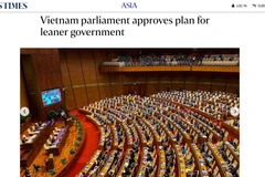 Article de Straits Times sur le plan du Vietnam visant à rationaliser son appareil d'État. Photo: VNA