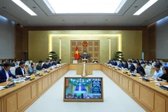 Le Premier ministre Pham Minh Chinh préside la visioconférence pour évaluer l'avancement de la « Campagne Quang Trung ». Photo: VNA