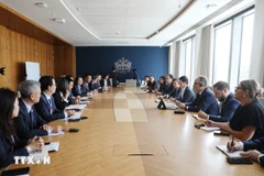 Séance de travail entre la délégation du ministère vietnamien des Finances et des représentants de la Bourse de Londres. Photo : VNA