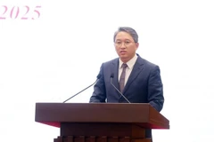 Le ministre de la Justice, Nguyên Hai Ninh, s'exprime lors de la conférence de presse sur les préparatifs du 1er Congrès de l’organisation du Parti du gouvernement pour le mandat 2025-2030. Photo: VNA