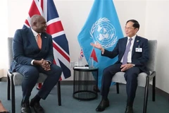 Le vice-Premier ministre Bùi Thanh Son (droite) rencontre le vice-Premier ministre et secrétaire d'État à la Justice du Royaume-Uni, David Lammy. Photo: VNA