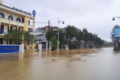 Un quartier de la ville de Huê est innondé. Photo: VNA