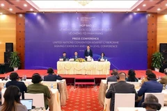 Vue de la conférence de presse sur l’ouverture à la signature de la Convention des Nations Unies contre la cybercriminalité (Convention de Hanoi), à Hanoi, le 8 octobre. Photo : VNA