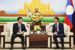 le vice-ministre vietnamien des Affaires étrangères, Nguyen Manh Cuong (gauche) et le chef par intérim de la Commission des relations extérieures du Comité central du Parti populaire révolutionnaire du Laos (PPRL), Bounlua Phandanouvong. Photo: VNA