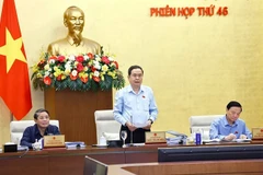 Le président de l'Assemblée nationale, Trân Thanh Mân, préside la séance d'ouverture de la 46e réunion du Comité permanent de l'organe législatif. Photo: VNA 