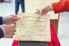 Estampe réalisée à partir d’une planche gravée sur bois de la dynastie des Nguyen. Photo: VNA