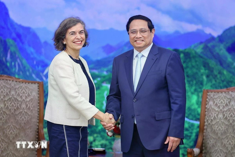 Le Premier ministre Pham Minh Chinh reçoit l'ambassadrice d'Espagne au Vietnam, Carmen Cano De Lasala. Photo: VNA