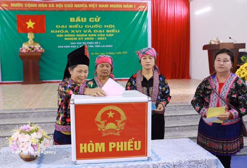 Le scrutin du 15 mars à la commune de Pan Tan, province de Lai Chau. Photo: VNA