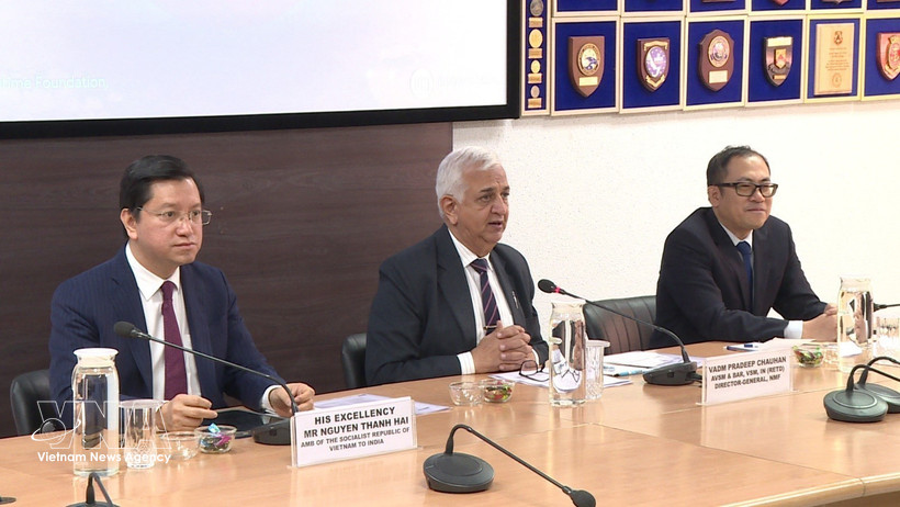 Des participants au 2ᵉ Dialogue Vietnam-Inde sur la sécurité maritime à New Delhi. Photo: VNA