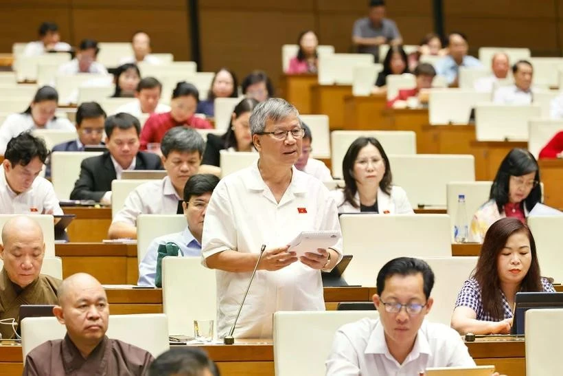 Des députés discuent de projets de loi. Photo: VNA