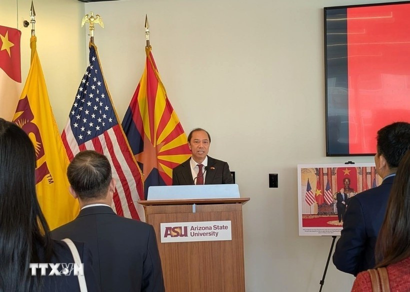 L’ambassadeur du Vietnam aux États-Unis, Nguyen Quoc Dung s'exprime à l'évènement. Photo: VNA