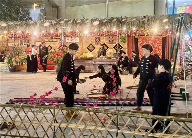 Espace dédié à la culture du peuple Tay de Thai Hai à la Fête printanière de l'Année du Cheval 2026. Photo: VNA