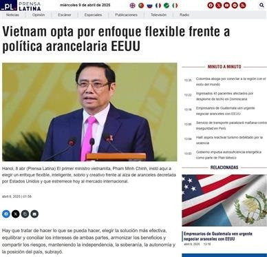 Article « Le Vietnam opte pour une approche flexible de la politique tarifaire américaine ». Photo: VNA