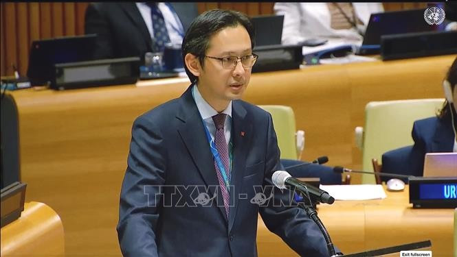 L'ambassadeur Do Hung Viet, chef de la Mission permanente du Vietnam auprès des Nations Unies, s'exprime au débat de haut niveau. Photo: VNA 