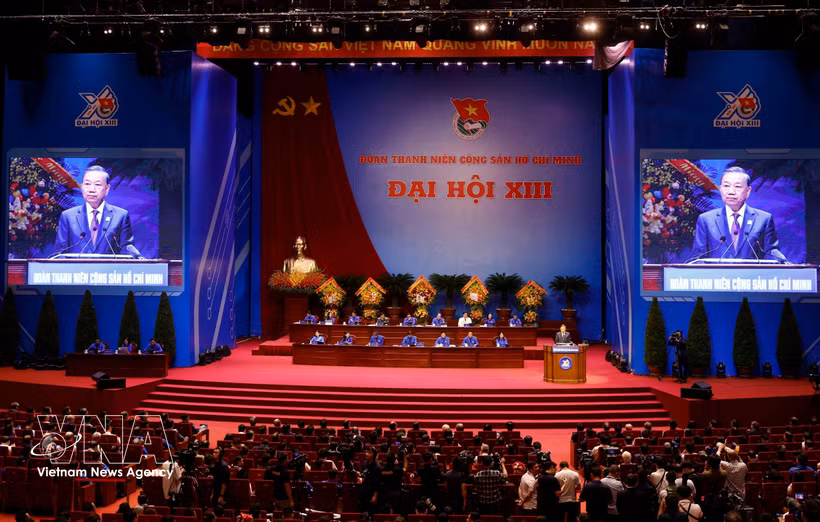 Ouverture du 13e Congrès national de l'Union de la jeunesse communiste Hô Chi Minh à Hanoï. Photo: VNA