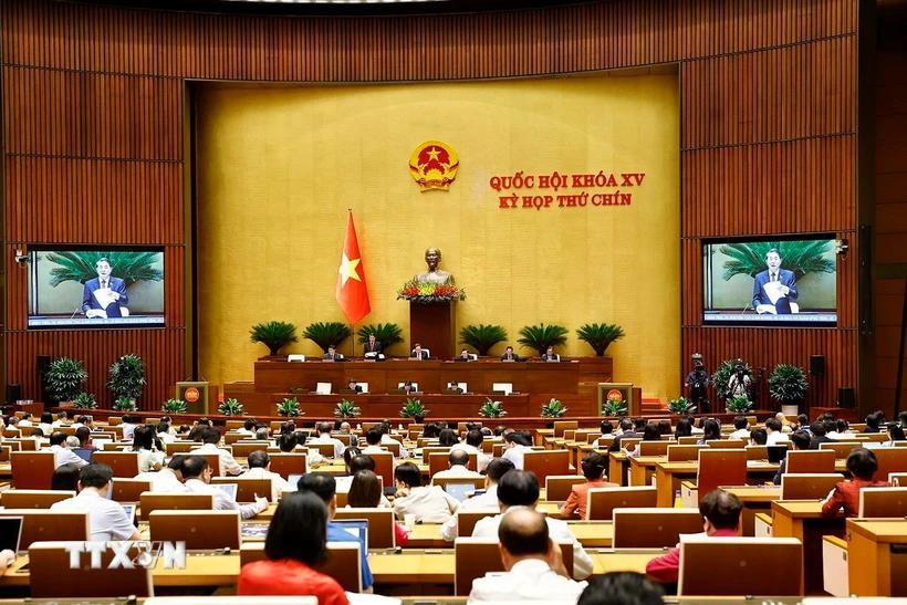 Une séance de la 9e session de l’Assemblée nationale. Photo: VNA