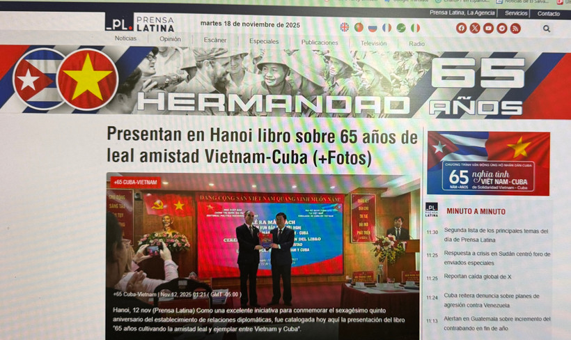 Prensa Latina lance une rubrique spéciale intitulée "Cuba-Vietnam : 65 ans de fraternité". Photo: VNA
