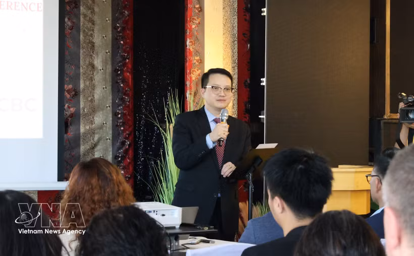 Le ministre-conseiller Dang Hoang Linh s'exprime à au séminaire. Photo: VNA