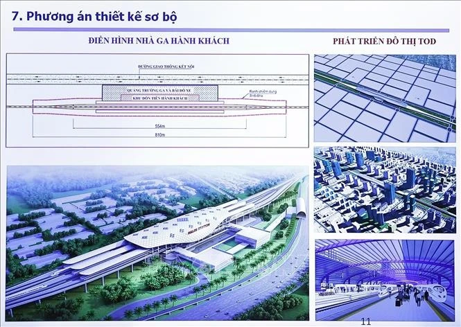 Plan préliminaire du projet de ligne ferroviaire à grande vitesse Nord-Sud. Photo: VNA