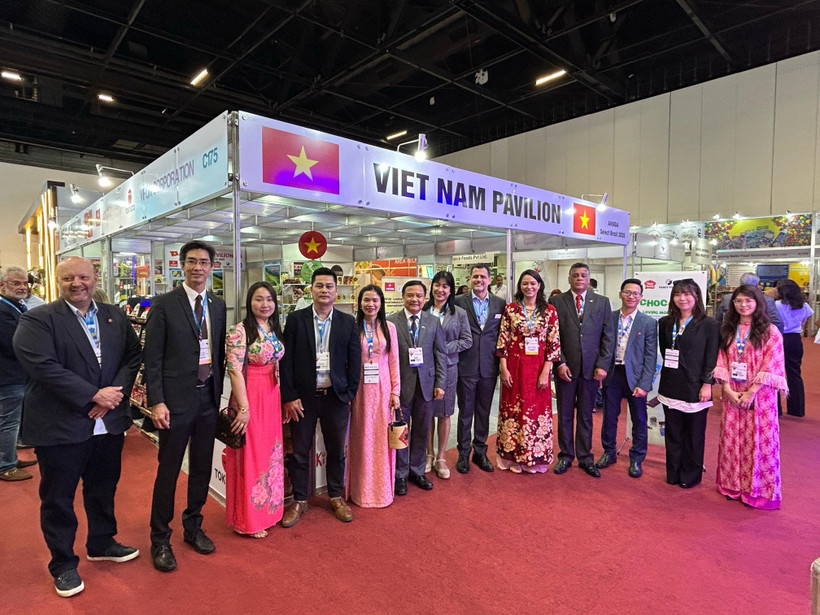 Stand du Vietnam au Salon international de l'industrie alimentaire et des boissons ANUGA 2025 à São Paulo. Photo: VNA
