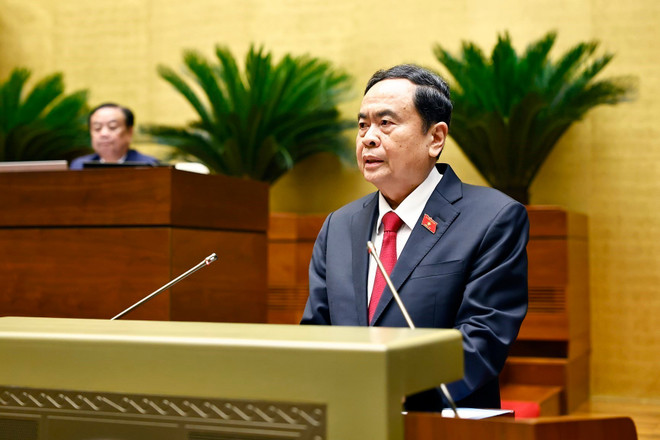 Le président de l'AN Trân Thanh Mân prend la parole. Photo: VNA man.jpg