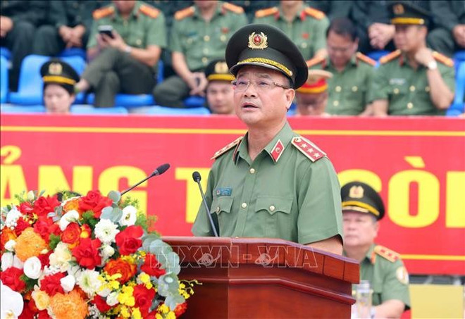 Le vice-ministre de la Sécurité publique, Pham Thê Tùng s'exprime. Photo: VNA tung.jpg
