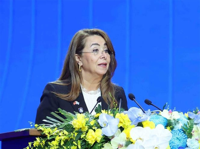 La directrice exécutive de l'Office des Nations Unies contre la drogue et le crime (ONUDC), Ghada Waly. Photo: VNA waly.jpg