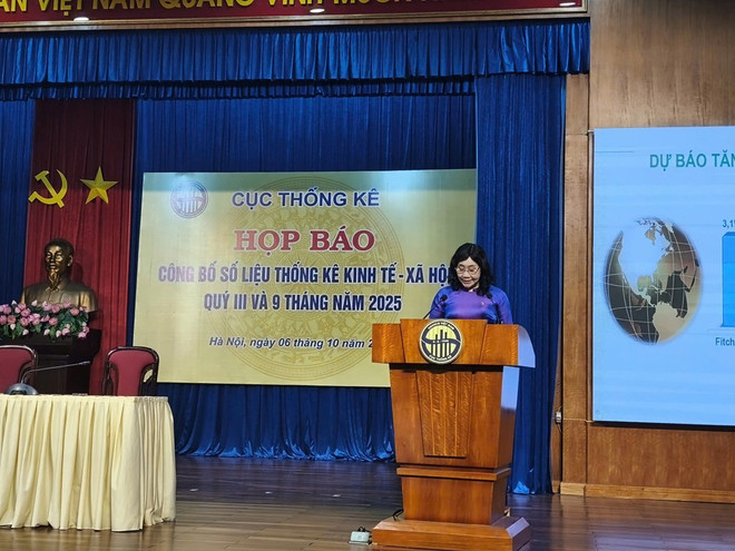 Nguyên Thi Huong, directrice de l'Office national des statistiques, s'exprime. Photo: VNA huong.jpg